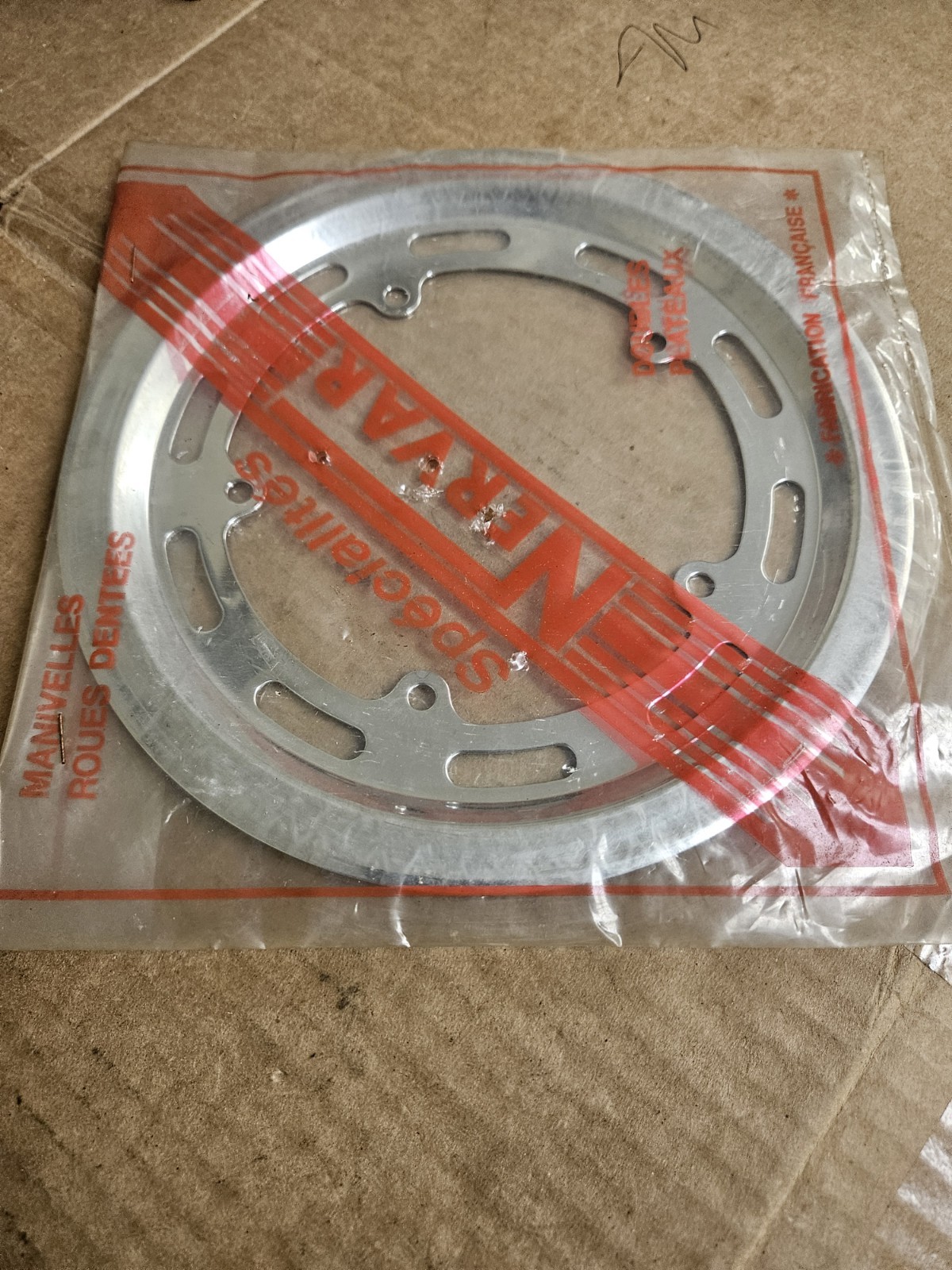 NOS Nervar 52t Chain Ring Protector, Guard, 5 holes, chrome, road bike, France