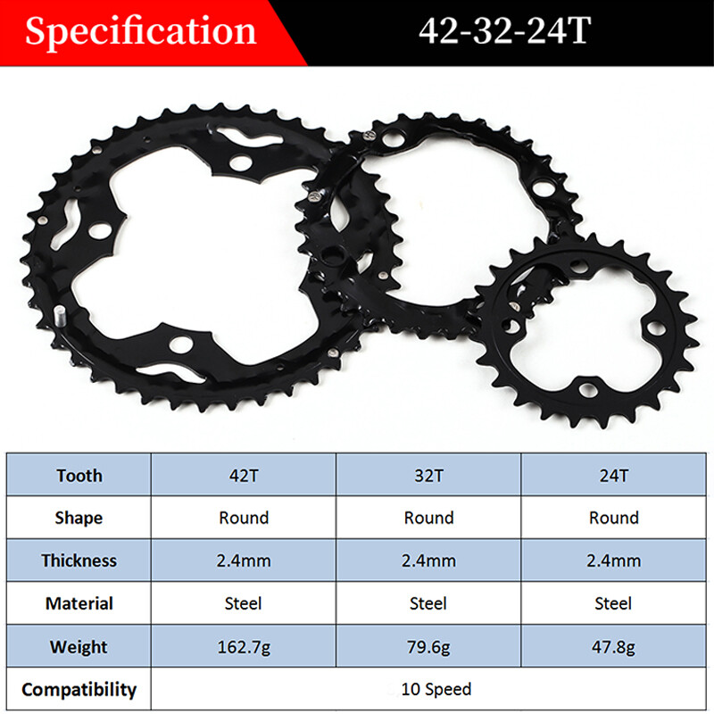 Bucklos 64/104BCD Bike Chainrings 22-44t Double/Triple MTB Chain Ring Sprockets