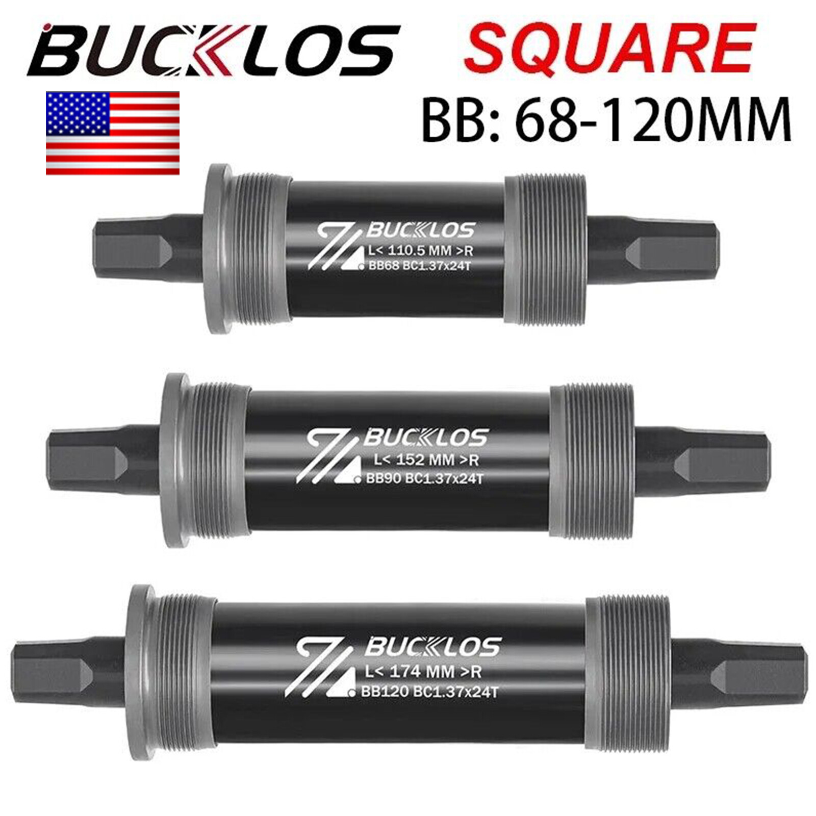 Mountain Bike Crank Square Taper Bottom Bracket BB68 Sealed Bearings E-bikes US