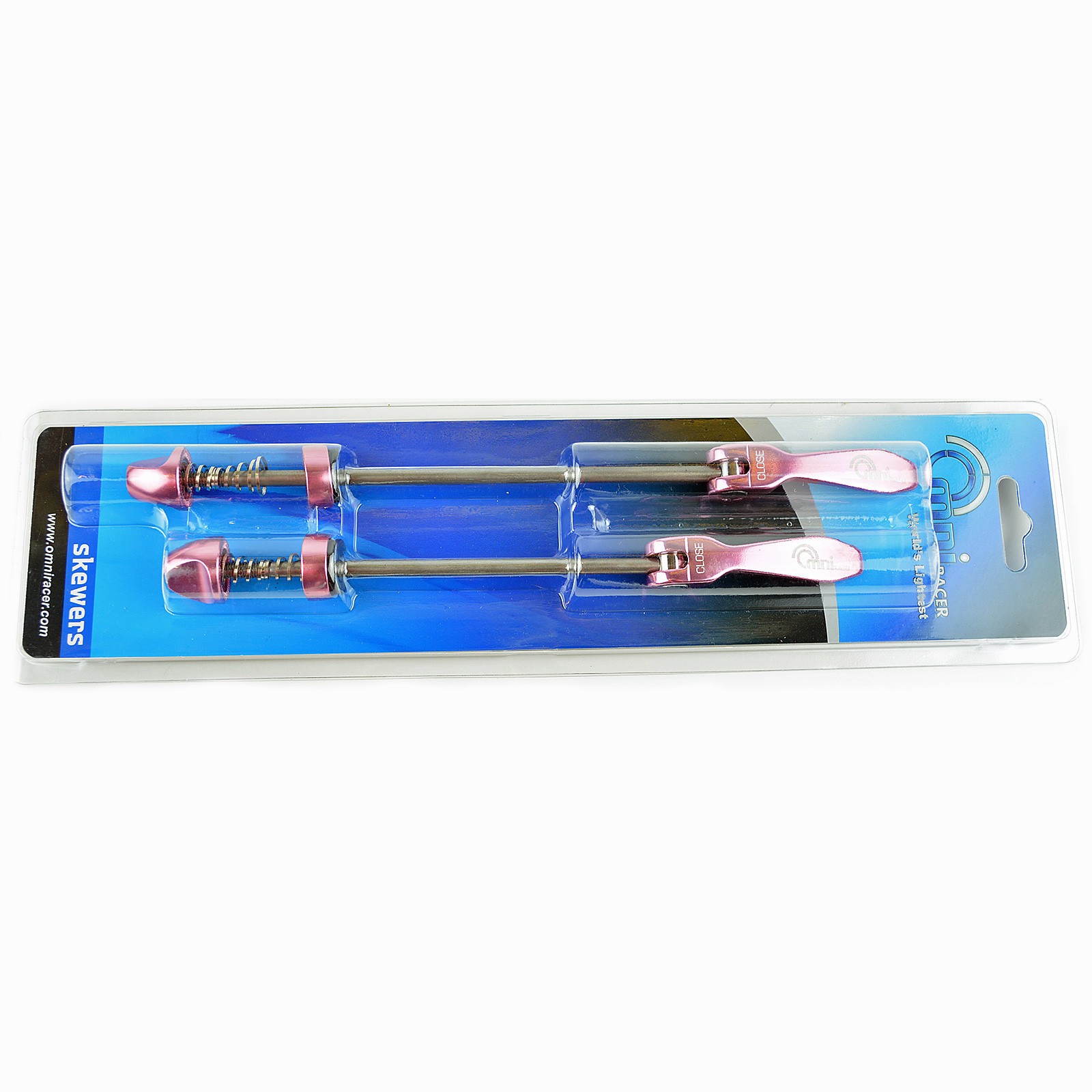 OMNI Racer Quick Release Road Mountain Bicycle Wheel Skewers Stainless: PINK