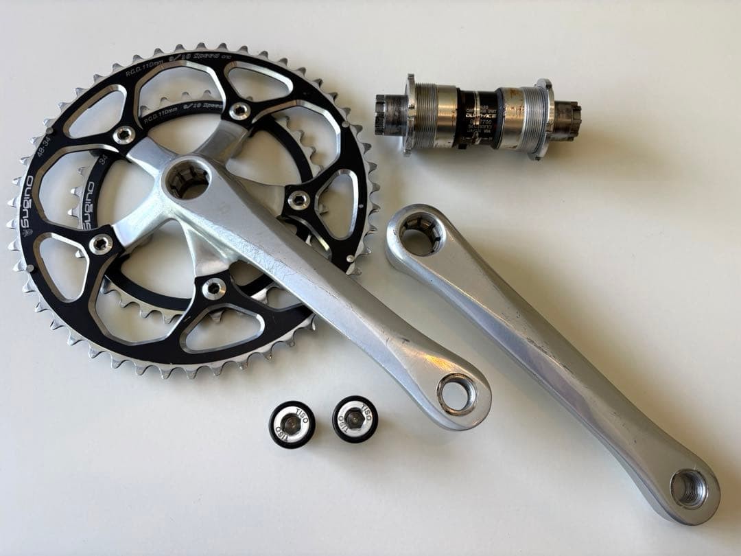 Sugino Cospaiir Crankset 48 34T 170mm Shimano BB 7700 Road Bike Crank Used