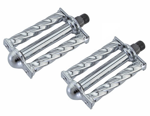 NEW! ORIGINAL LOWRIDE BICYCLE STEEL SQUARE TWISTED PEDALS 9/16 IN CHROME.