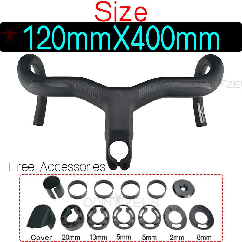 Road Bike Handlebar Integrated Cables Carbon IC Cockpit Drop Handlebar 28.6mm