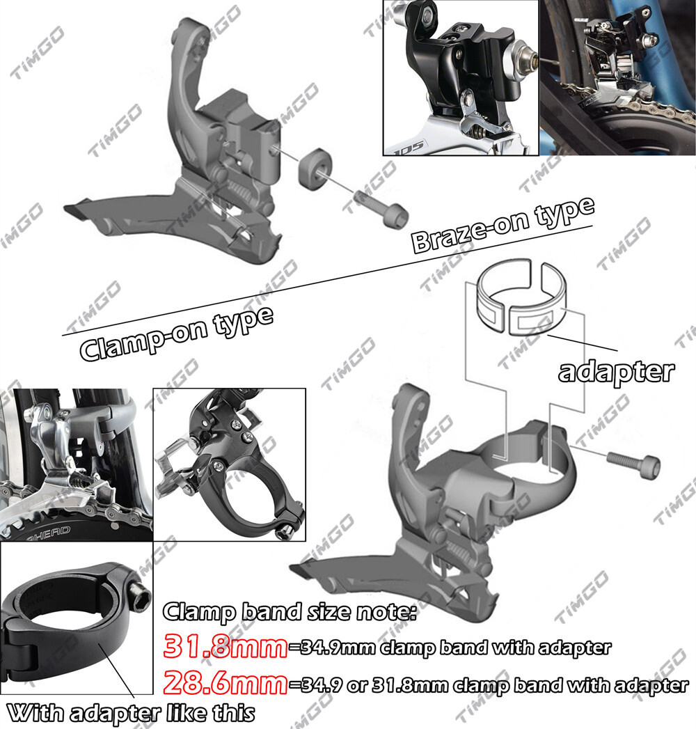 Shimano Deore XT MTB Trekking FD-T8000 Triple Front Derailleu 3×10 Speed 44T/48T