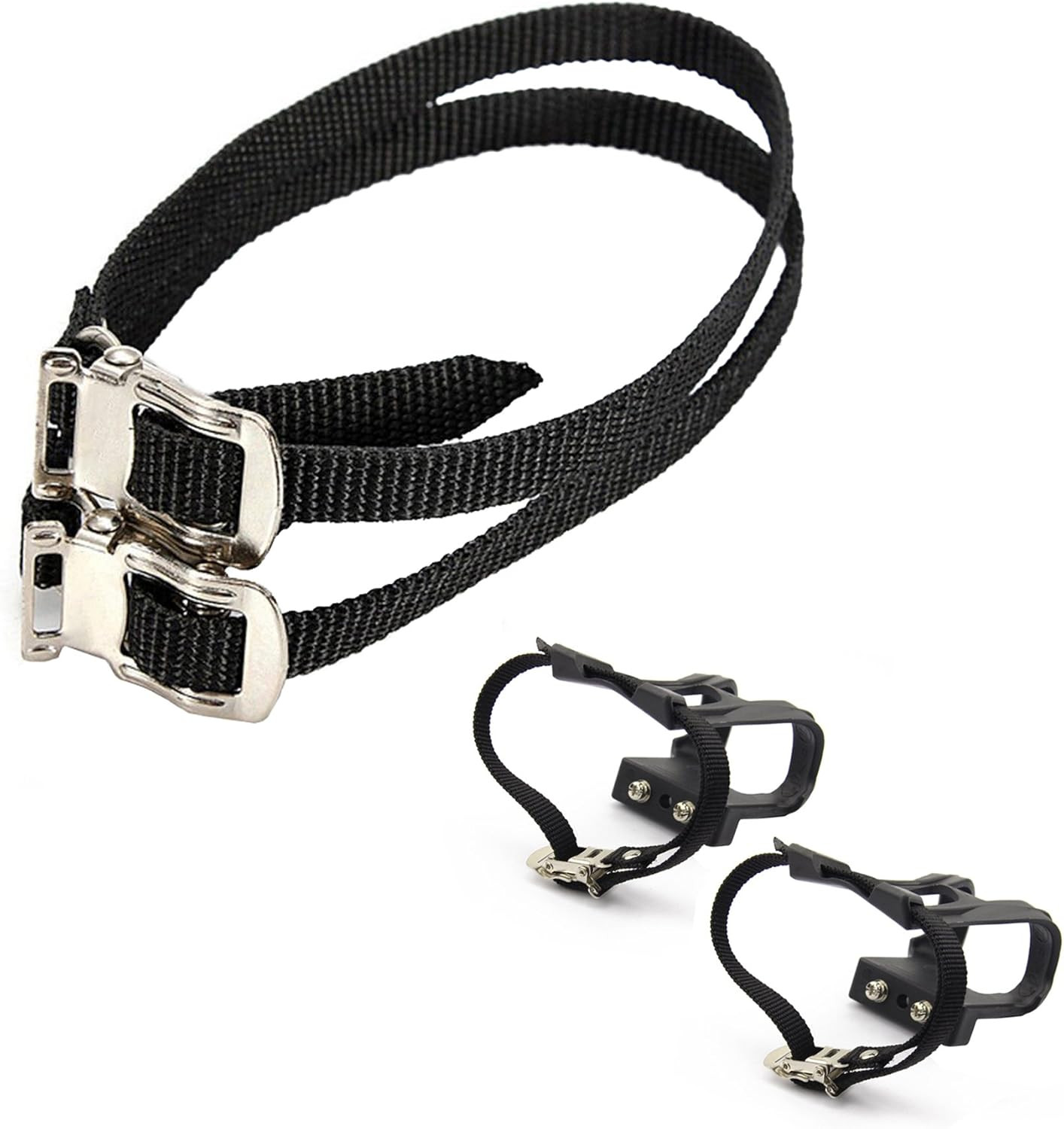 Bike Pedal Toe Clips Straps Nylon MTB Road Bicycle Foot Cage Universal Fit