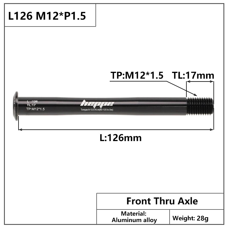 MTB Road Bike Thru Axle Front Fork Shaft Skewers Rear Hub Thru Axle 12X142 12X14