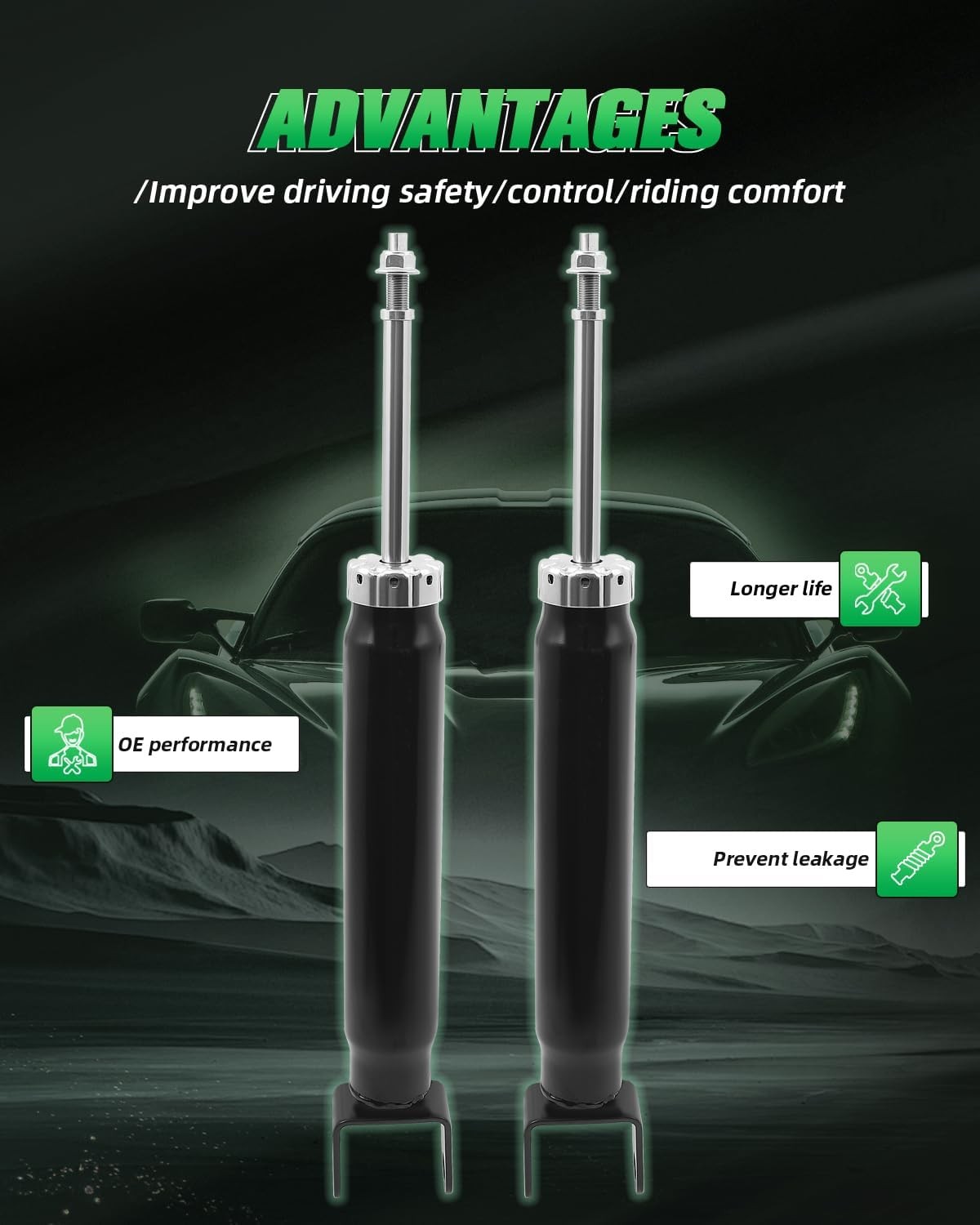 SCITOO Rear (2 Pcs) Shocks for Dodge, Shocks Absorbers Fits 2011-2018 for Dodge