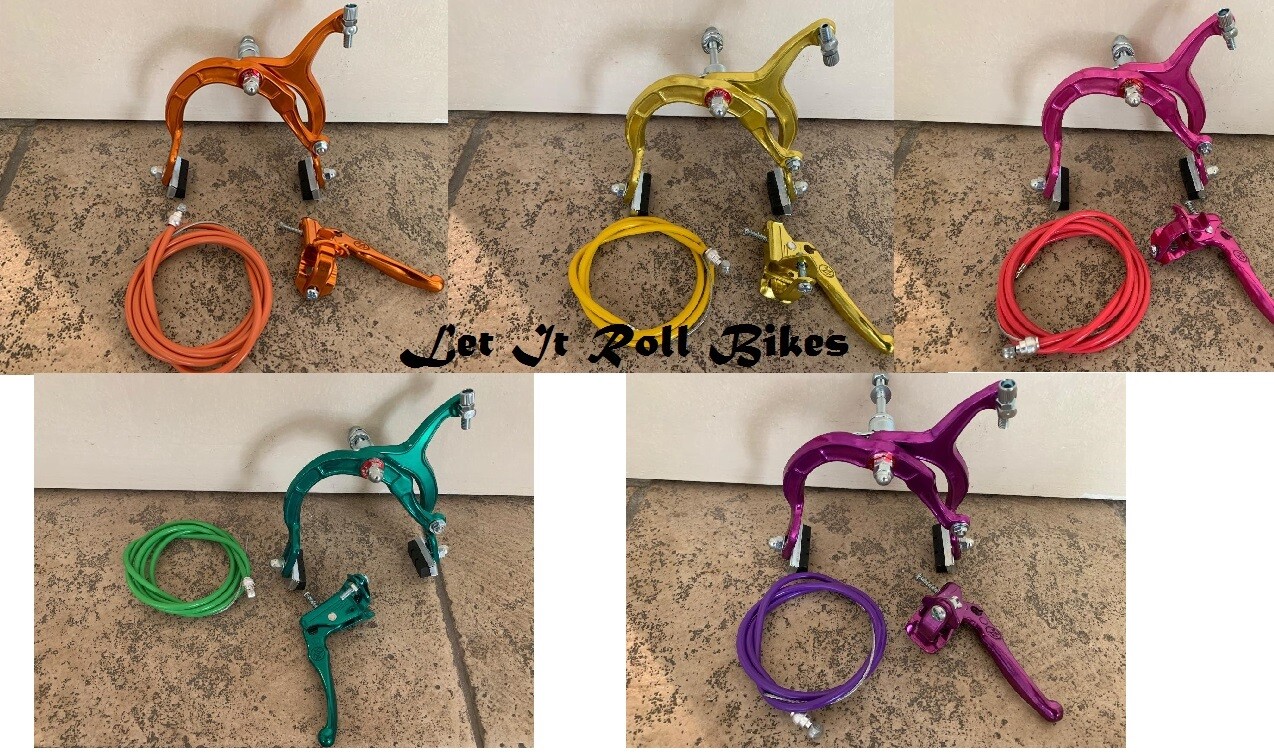 Alloy MX Old School BMX Brake Set Front or Rear Caliper Lever Cable Bikes