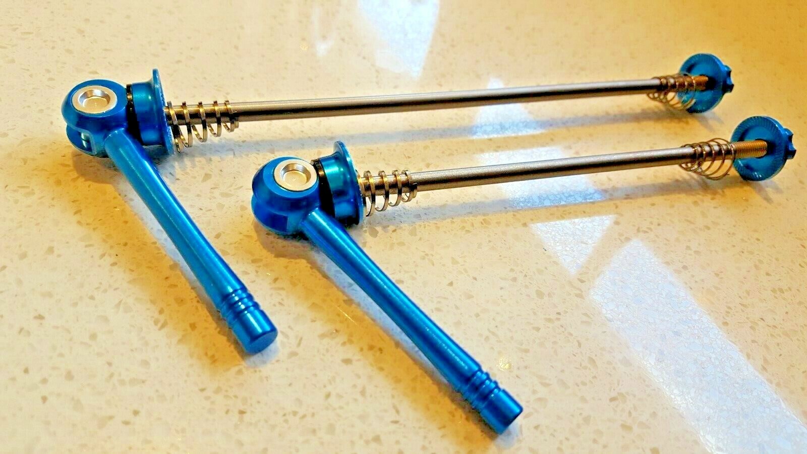 SKEWERS, Titanium & Alloy, «AEROZINE» 45 g, a pair, Quality, Strong & blue Anod.