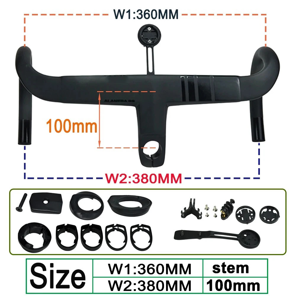 T1000 Carbon Fiber Road Bike Handlebar -8 Degree 28.6mm Steerer Drop Bar