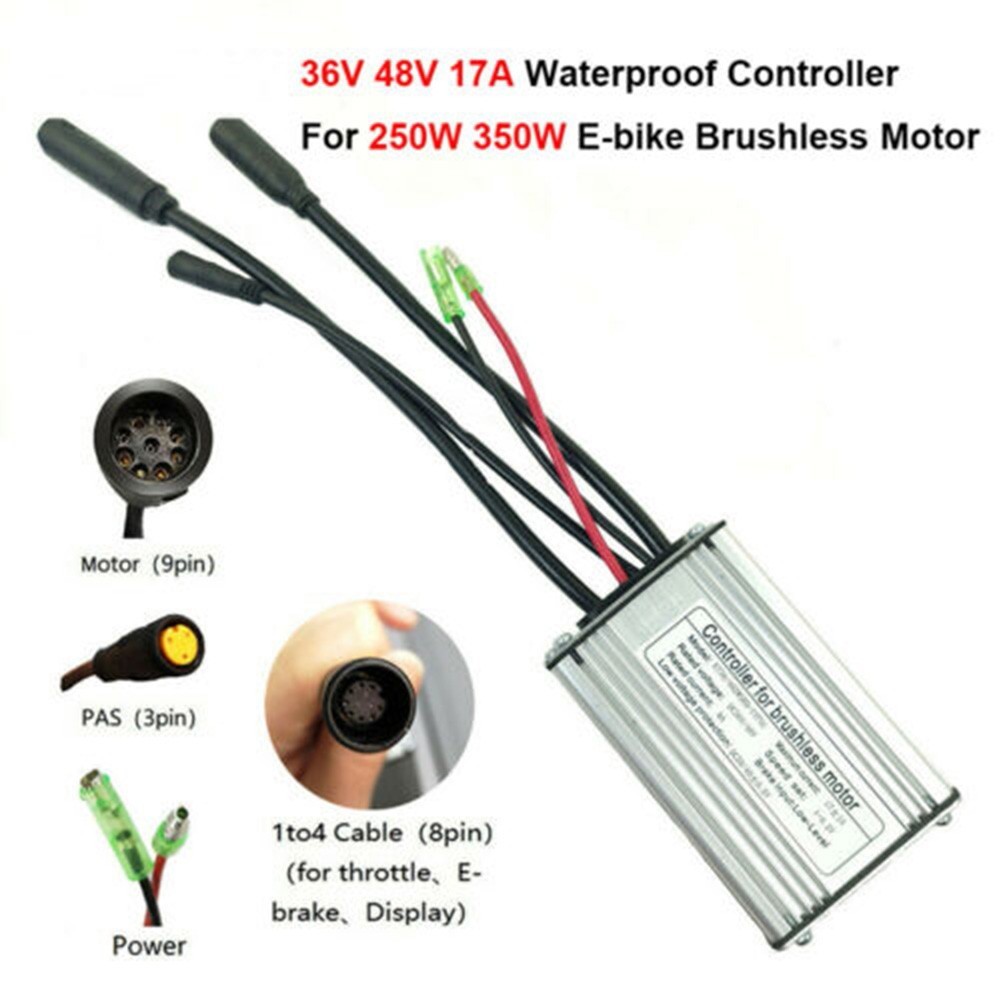 Controller Square Wave Waterproof Joint 250W-350W 36V/48V Aluminum + Plastic