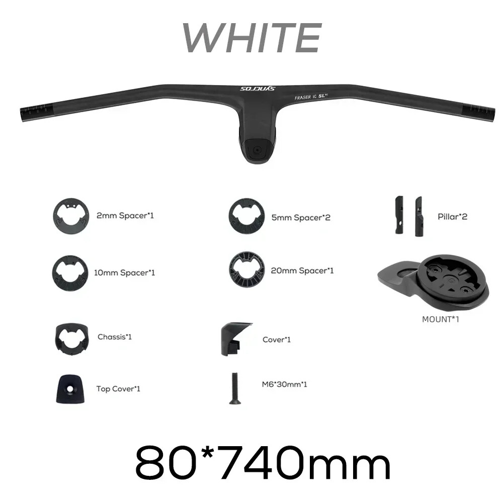 -20 Degrees Full Carbon Fibre MTB Bicycle Integrated Cockpit Handlebar 740MM