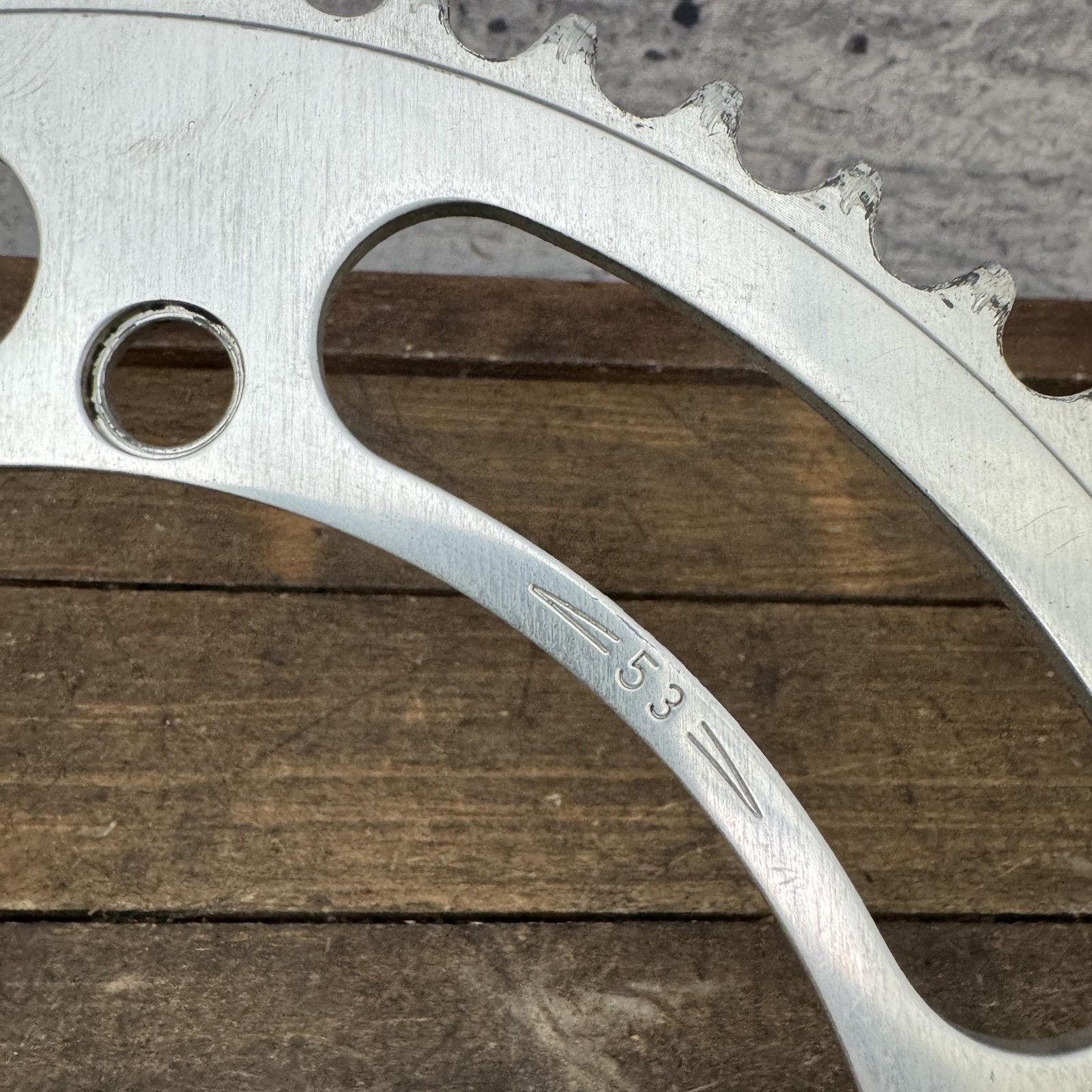 Vintage Campagnolo 53T Chainring 144 BCD 5-Bolt Road Bike Track Silver Crank