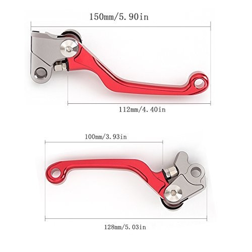 CNC Aluminum Dirt Bike Pivot Brake Clutch Levers Compatible with CRF125F Red