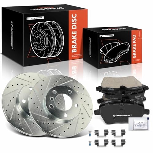 11.57 inch (294mm) Disc Brake Rotors + Ceramic Pads Front Drilled and Slotted