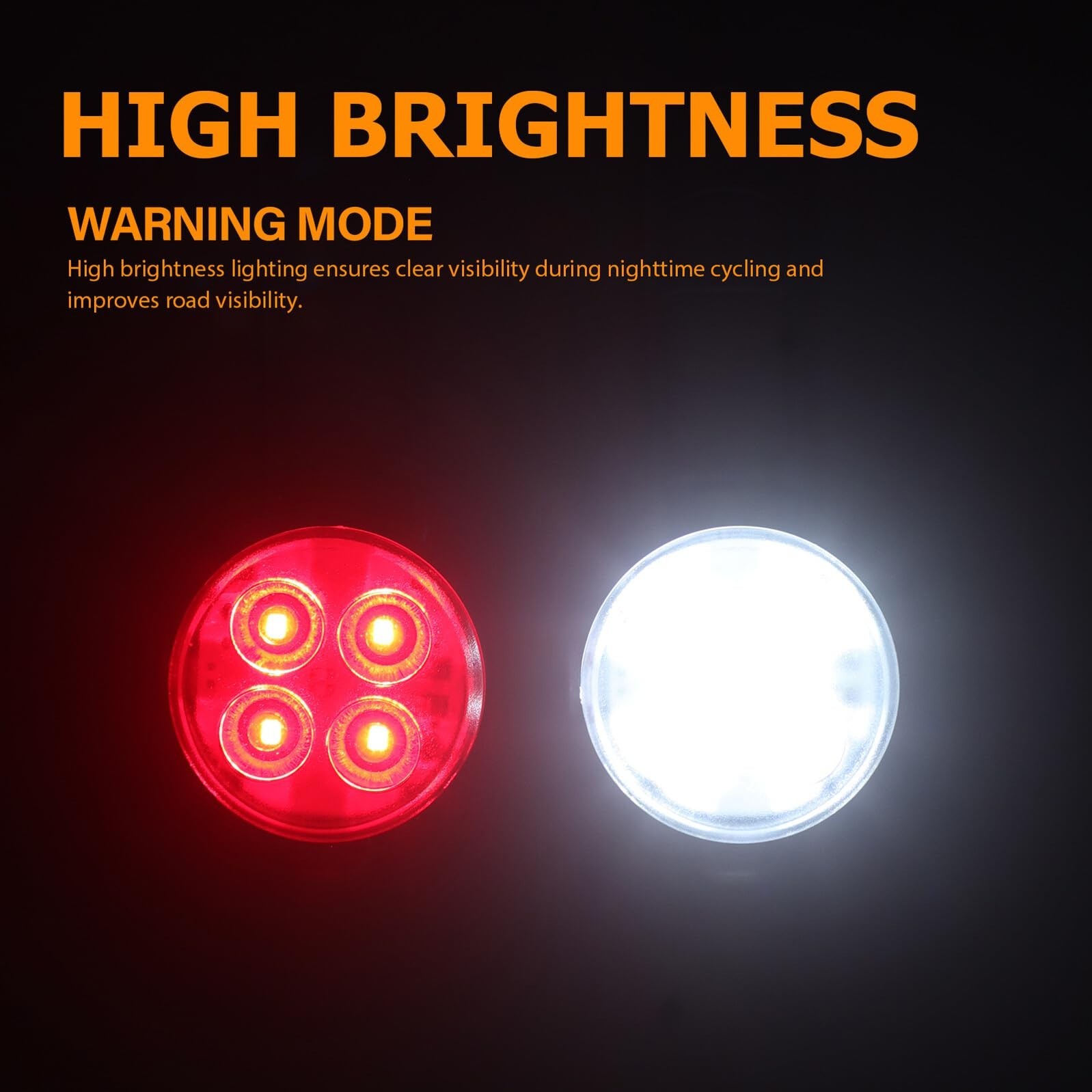 For Low Visibility Conditions Rechargeable Bike Light Set Compact Portable Size
