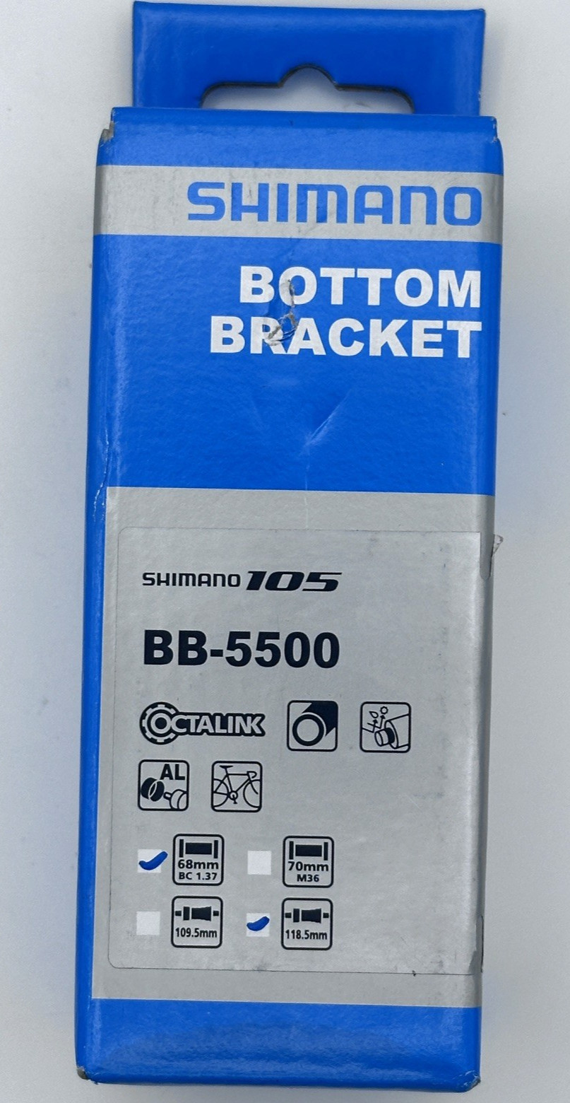 Shimano 105 BB-5500 Octalink Bottom Bracket 68×118.5mm BSA English New