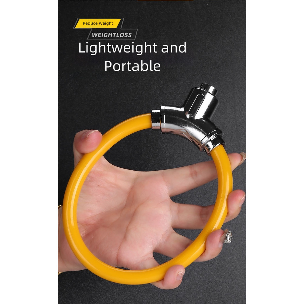 Secure Zinc Alloy Bike Lock with 11 5mm Steel Cable and Double Sided Key System