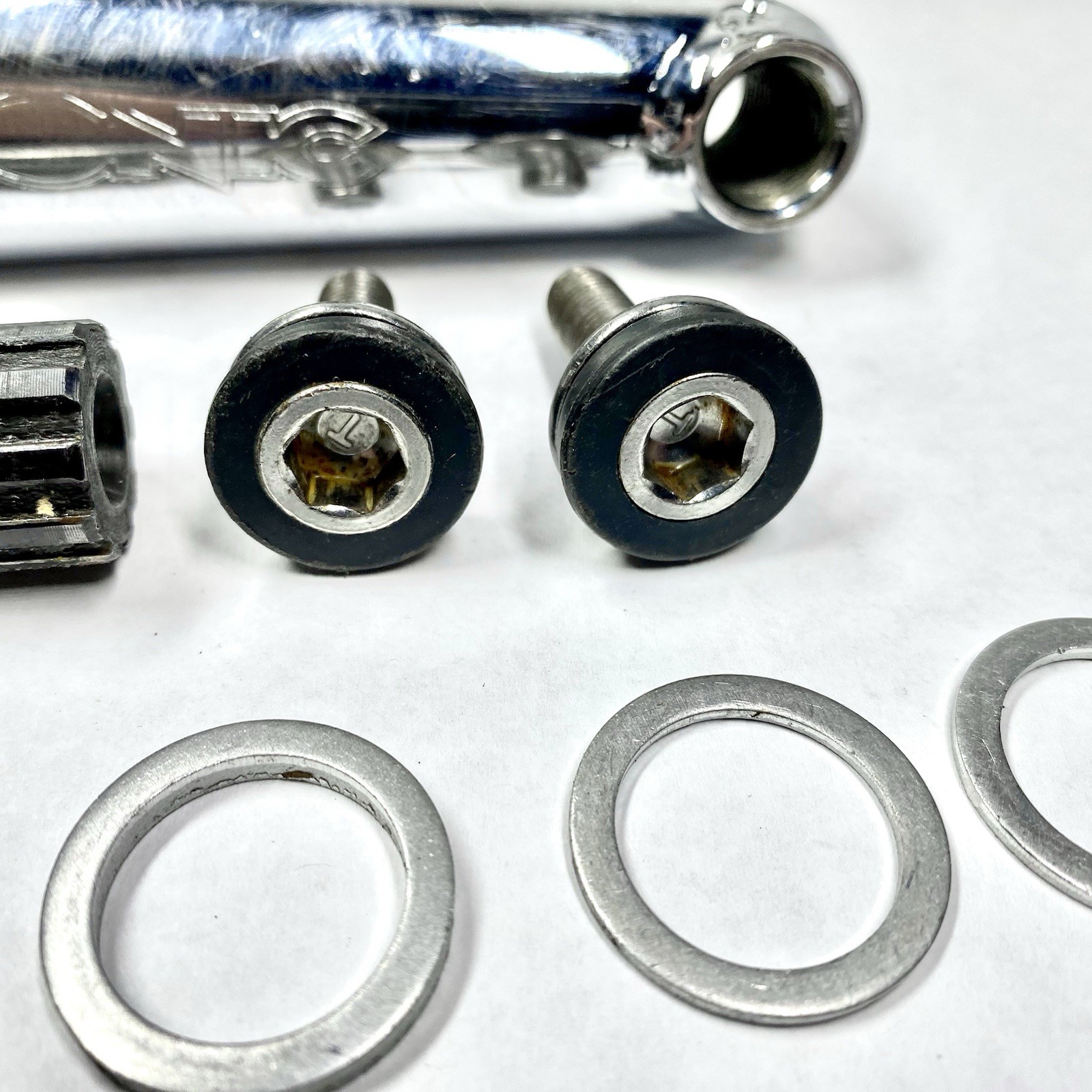 Vintage Azonic 454 180mm Chromoly Cranks Chrome Sealed Bottom Bracket BMX MTB