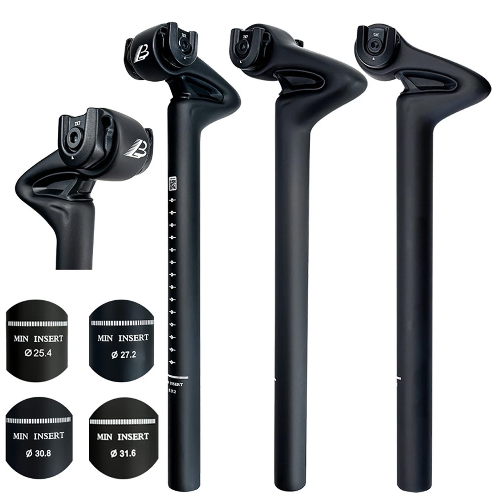 25° Carbon Fiber Bicycle Seatpost Road Bike Seat Post Tube 25.4/27.2/30.8/31.6mm