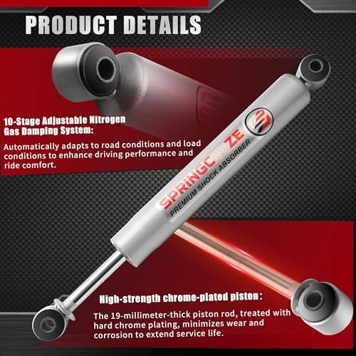 4.5-8» Rear Shock Absorbers for 2007-2025 4.5-8″ Silver 07-25 Chevy/GMC 1500