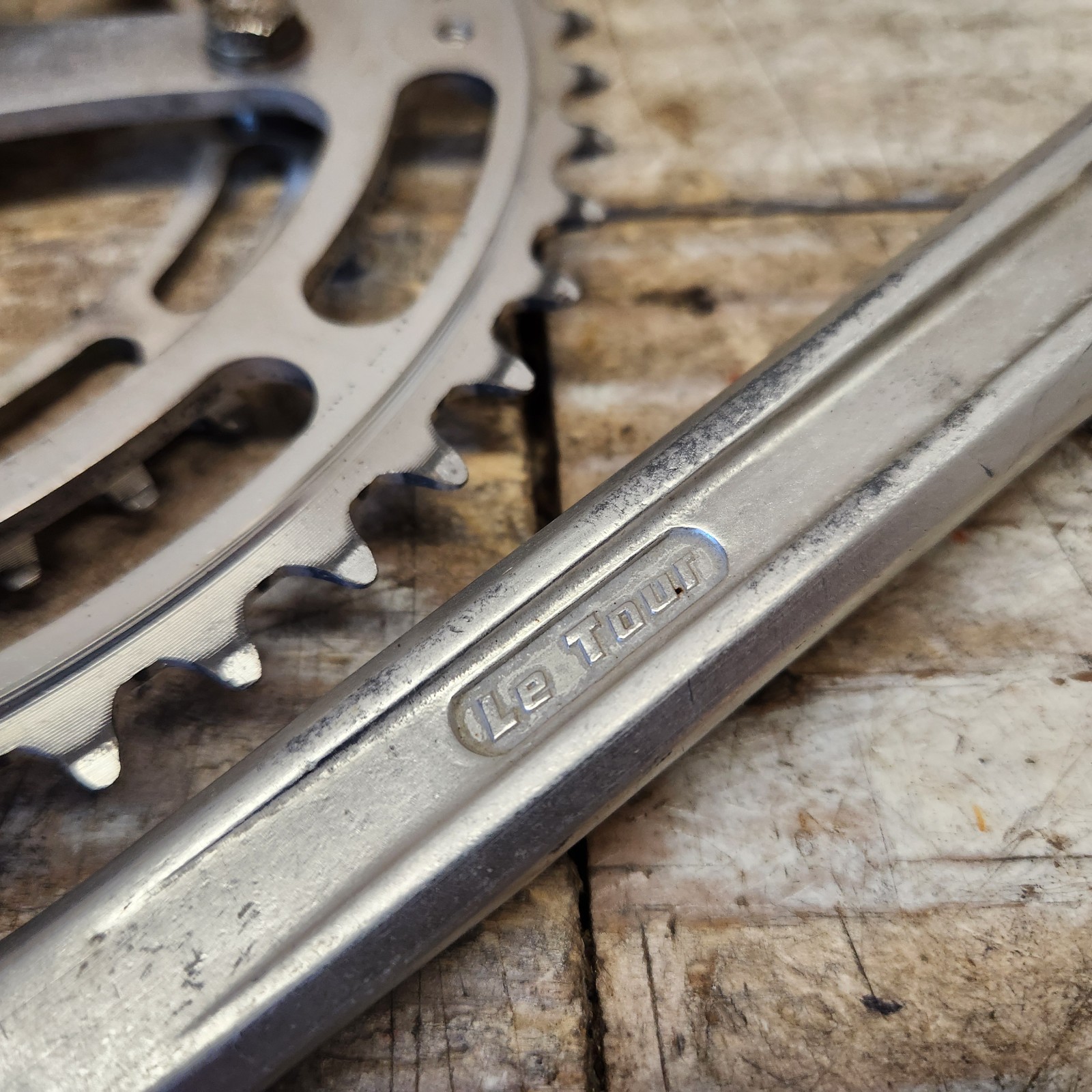 1974 Schwinn Le Tour Crank Set 2x 170mm 52/39 Square Taper JAPAN