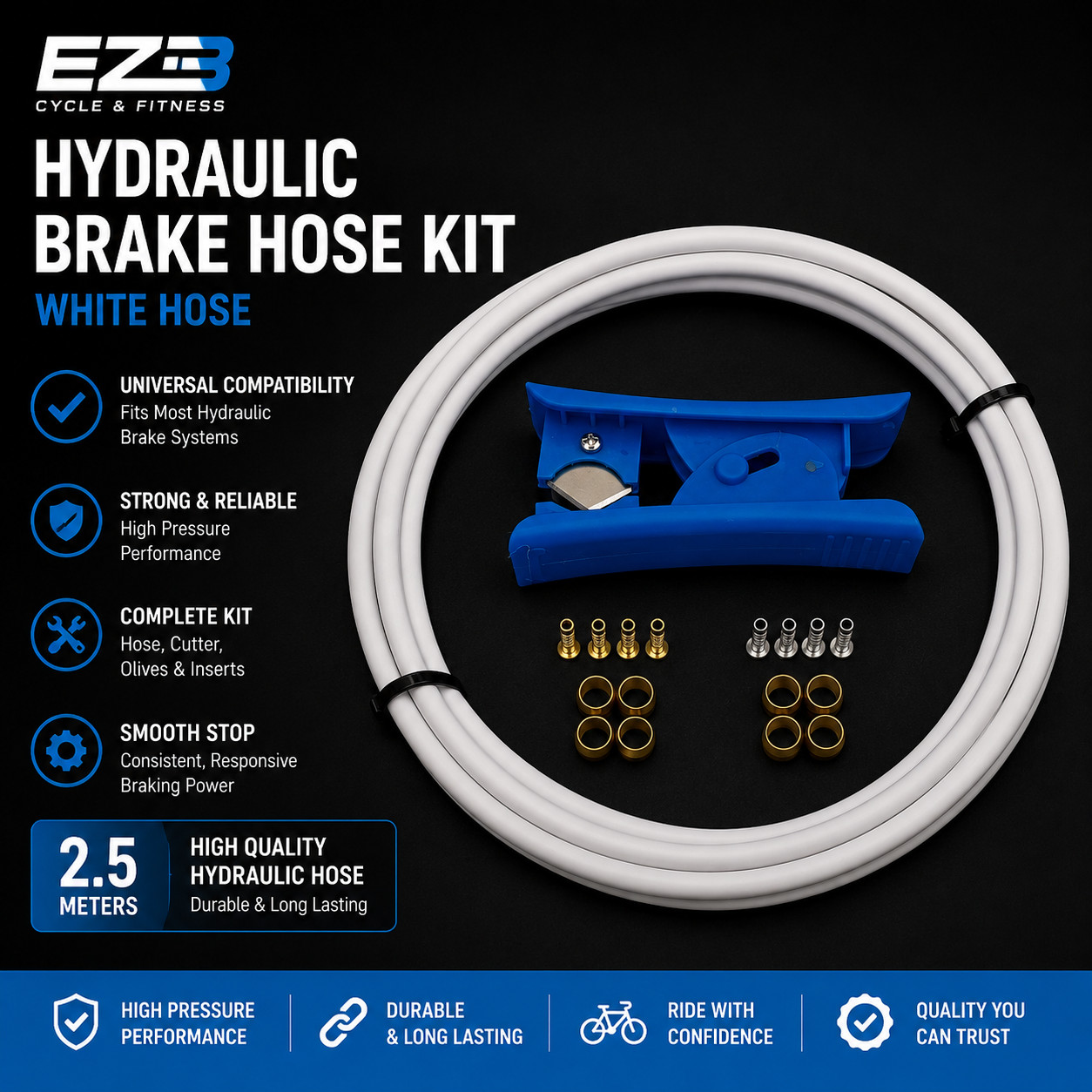 Shimano Compatible Hydraulic Brake Hose Kit BH59 BH90 2.5M Hose Cutter + Fitting