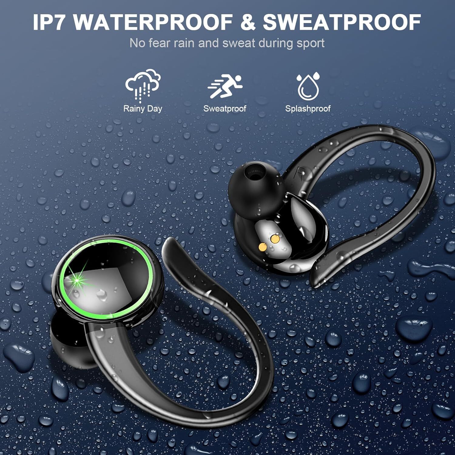 TWS ENC Wireless Bluetooth 5.3 Earbuds Gym Workout Headphones for Samsung Galaxy