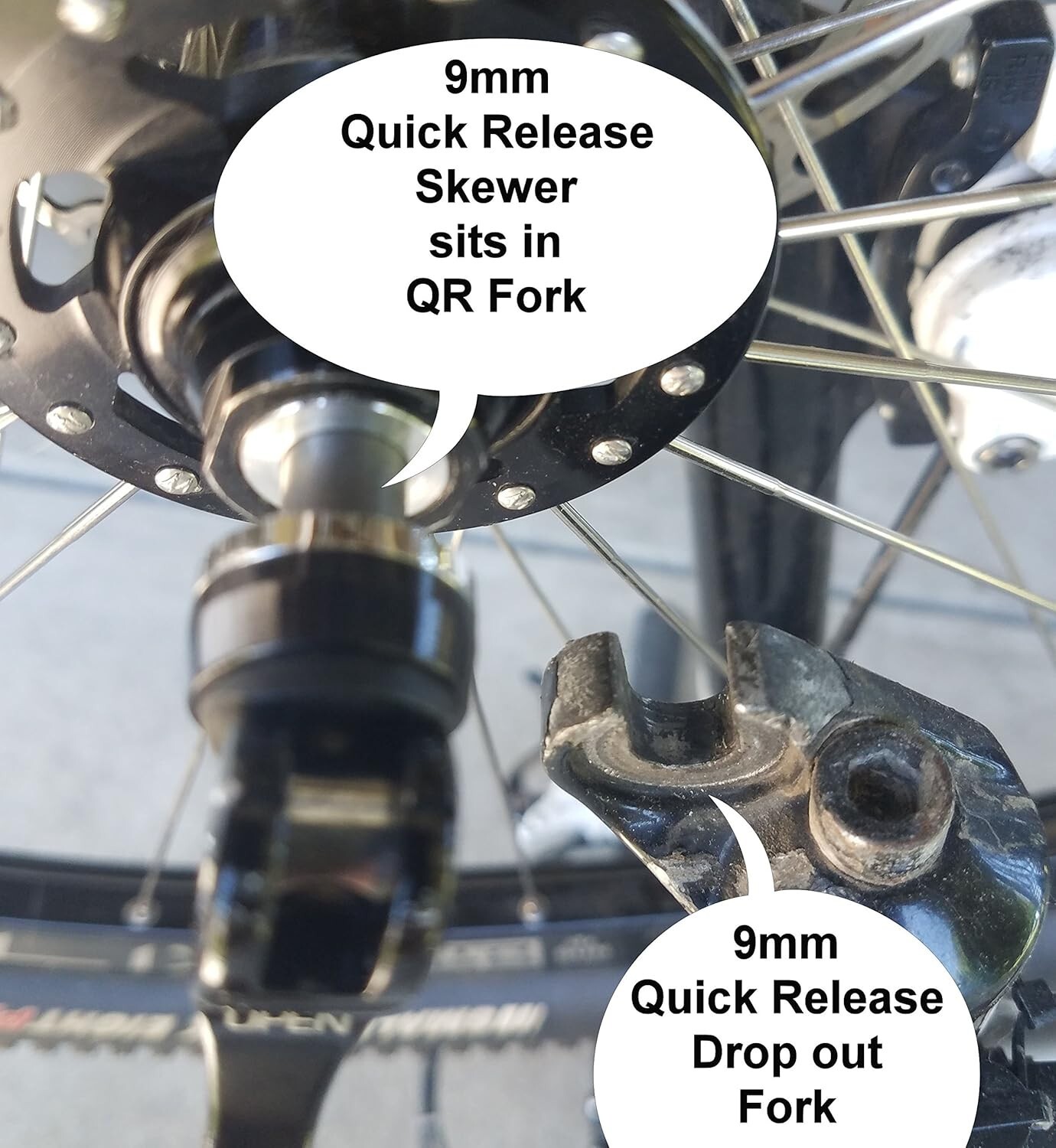 15mm Thru Axle to 9mm Quick Release Adapter – 100mm spacing