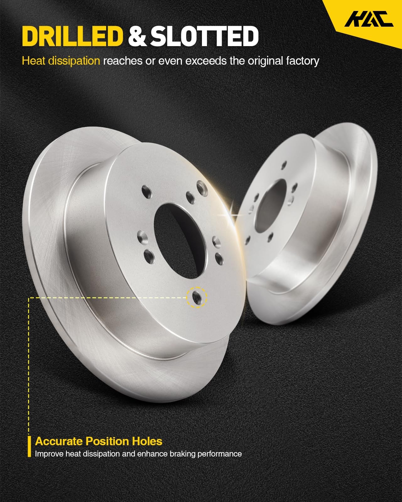 Kac 11.1 Inch282Mm Rear Brake Rotors For Honda 2008-2017 Accord Honda 2015