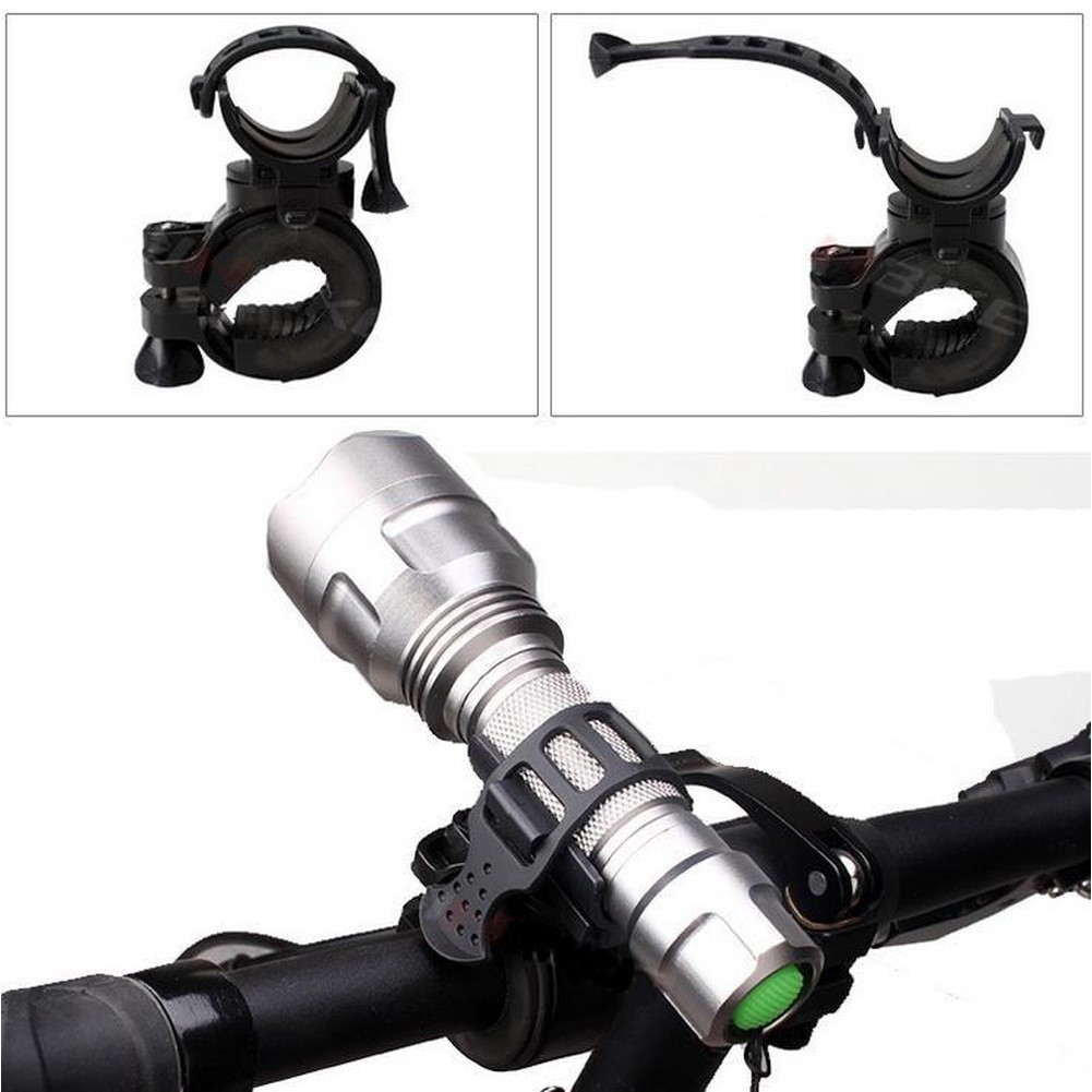 For Mountain Bike Flashlight Mount Holder Plastic Silicone Clamp 10x5x5cm