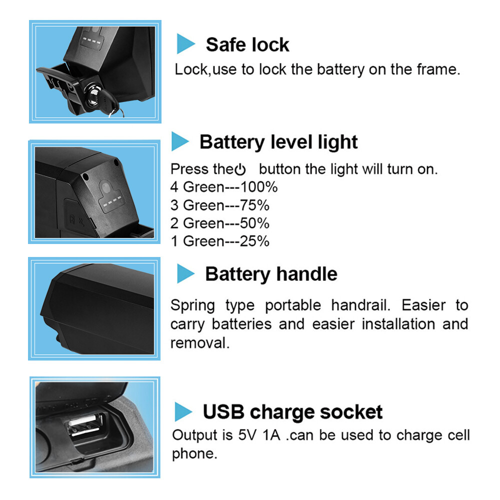 Dorado eBike Battery with Samsung Cell 48V 52V 20Ah Reention Electric Bike Battery DE