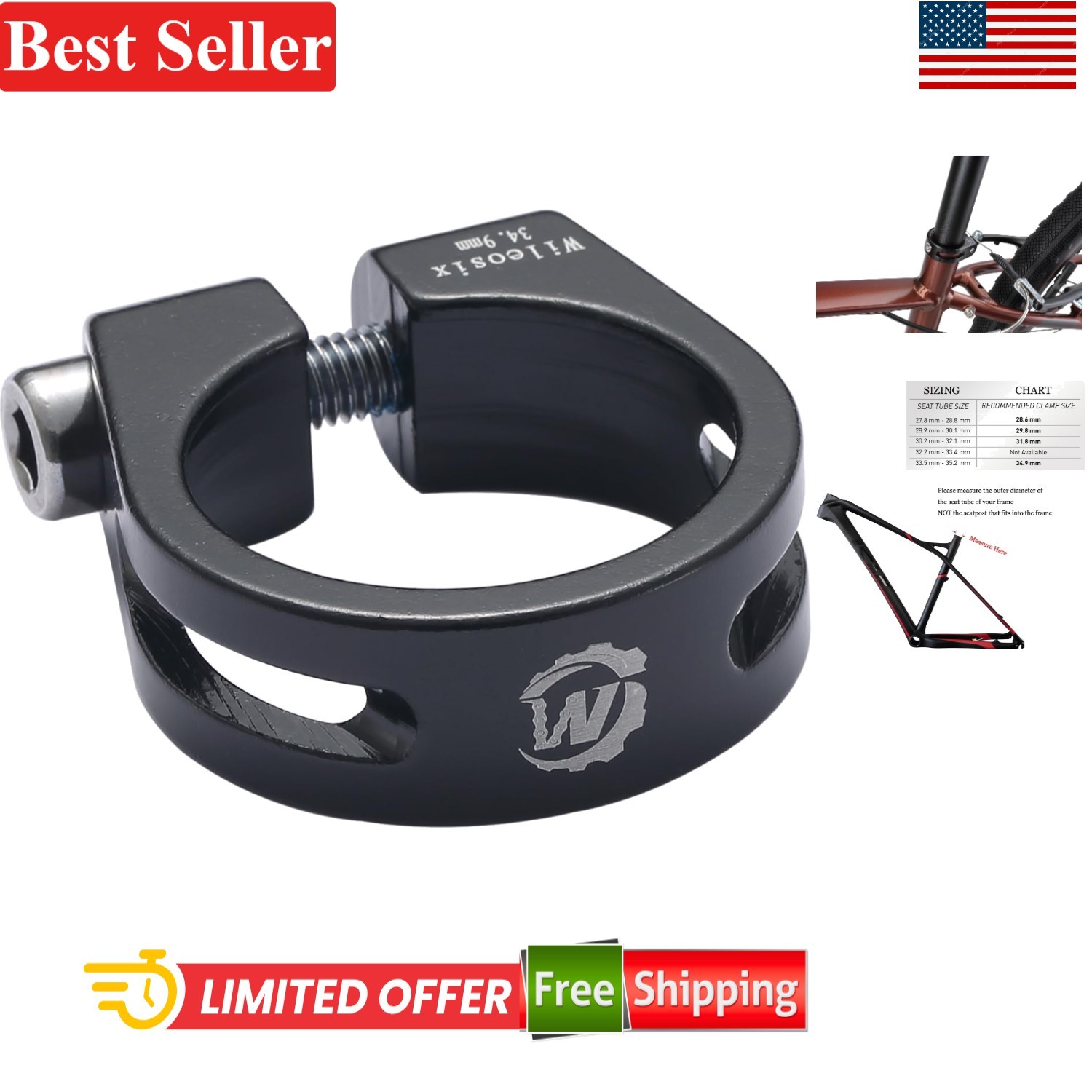 Modern Hollow Bike Seatpost Clamp 31.8mm – Secure and Lightweight Performance
