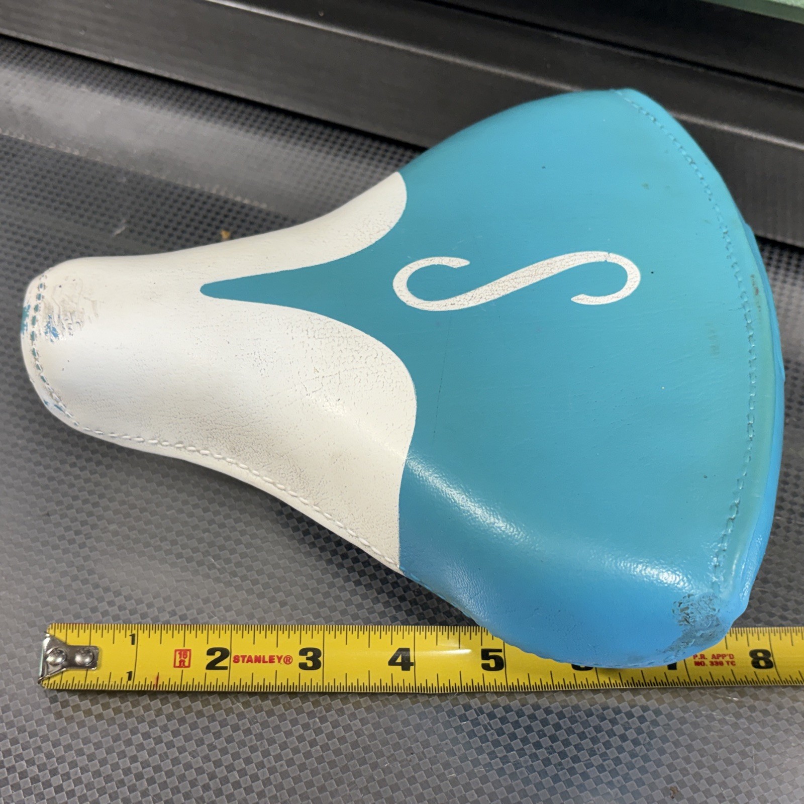 Vtg Schwinn Mesinger USA S Seat Bicycle Saddle Teal Typhoon Racer Collegiate