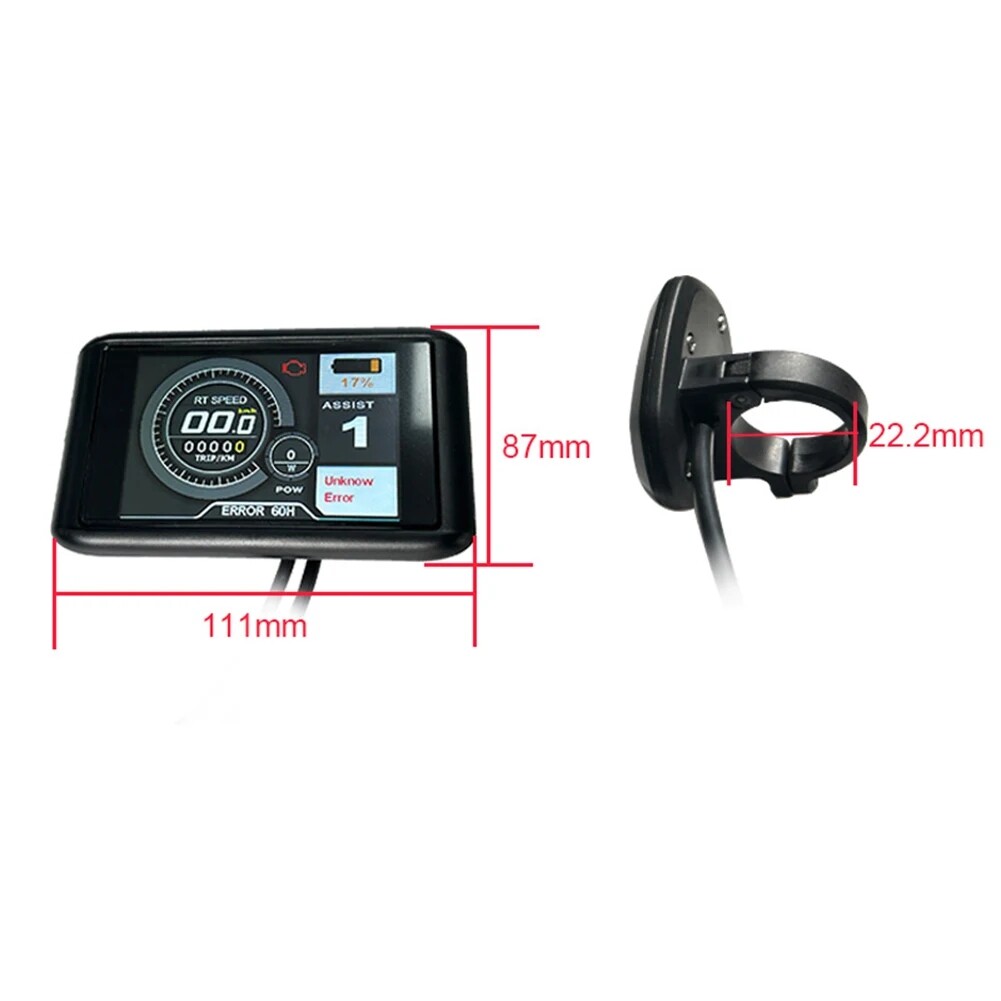 Electric Bike LCD Display 36V-72V UKC1 Colorful Display Control Panel SM/WP Plug