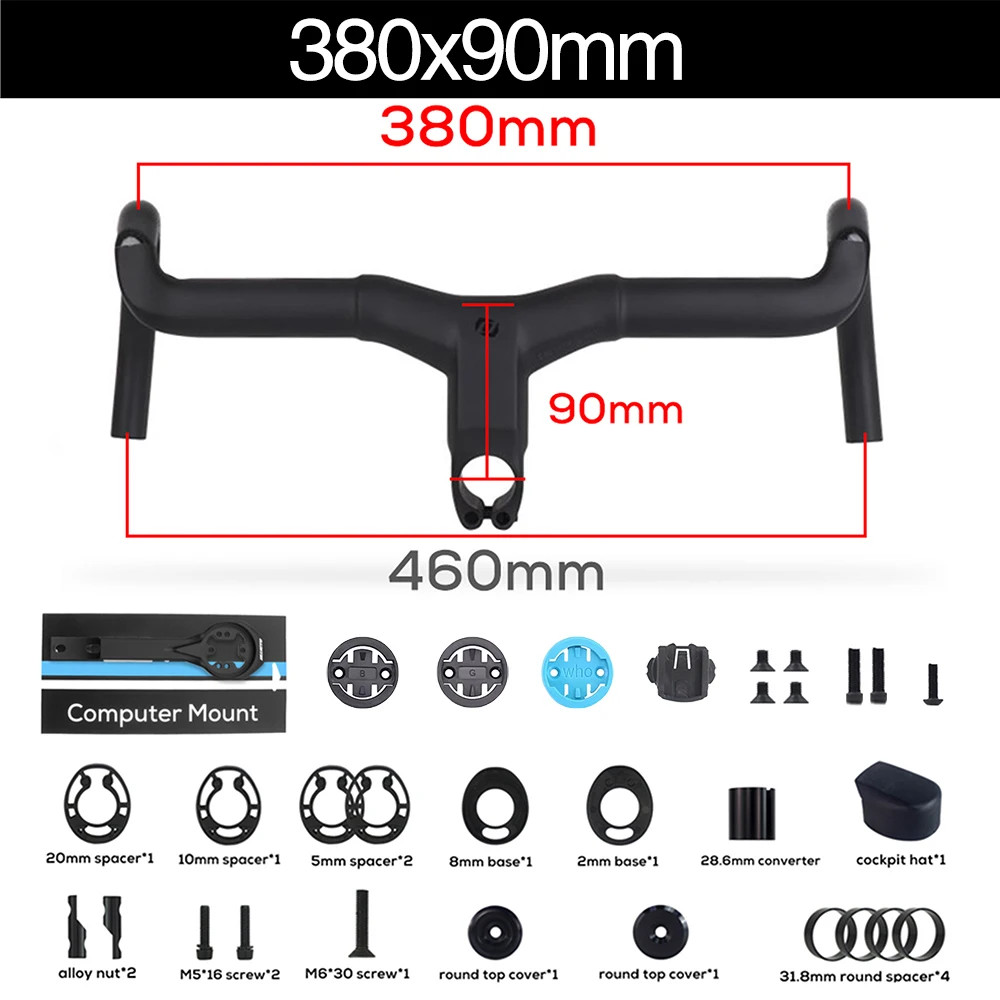 Carbon Gravel Integrated Road Bicycle Drop Bar Internal Cable Routing with Mount