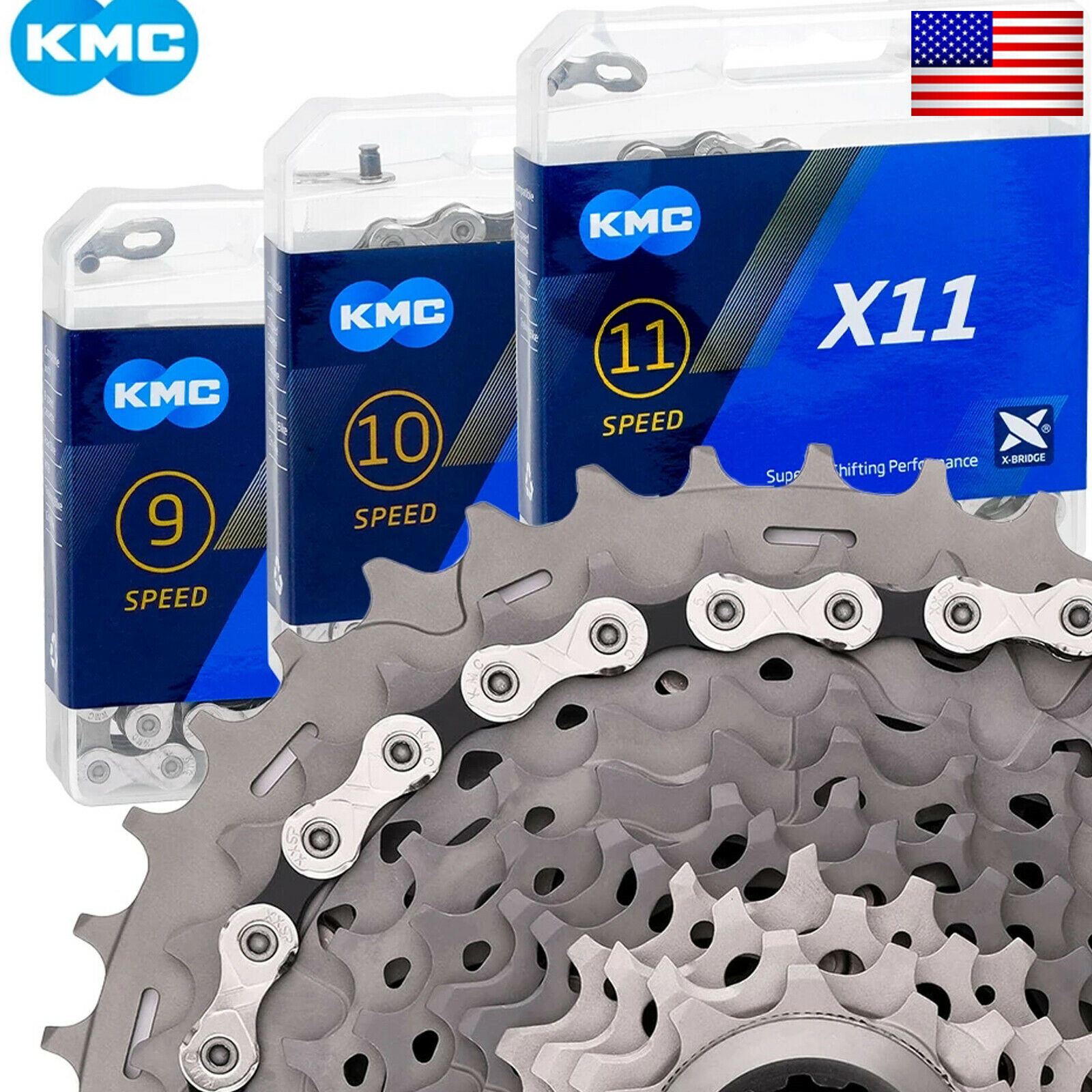 Original KMC 8/9/10/11/12Speed Chain w/Quick link MTB Road Bike Fit Shimano SRAM
