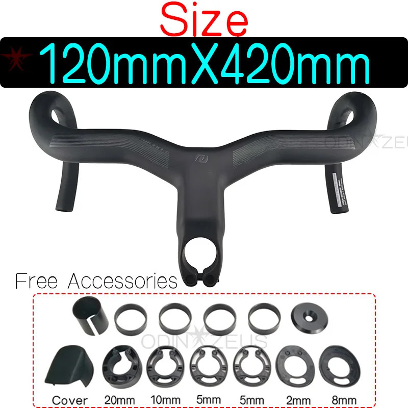 Road Bike Handlebar Integrated Cables Carbon IC Cockpit Drop Handlebar 28.6mm