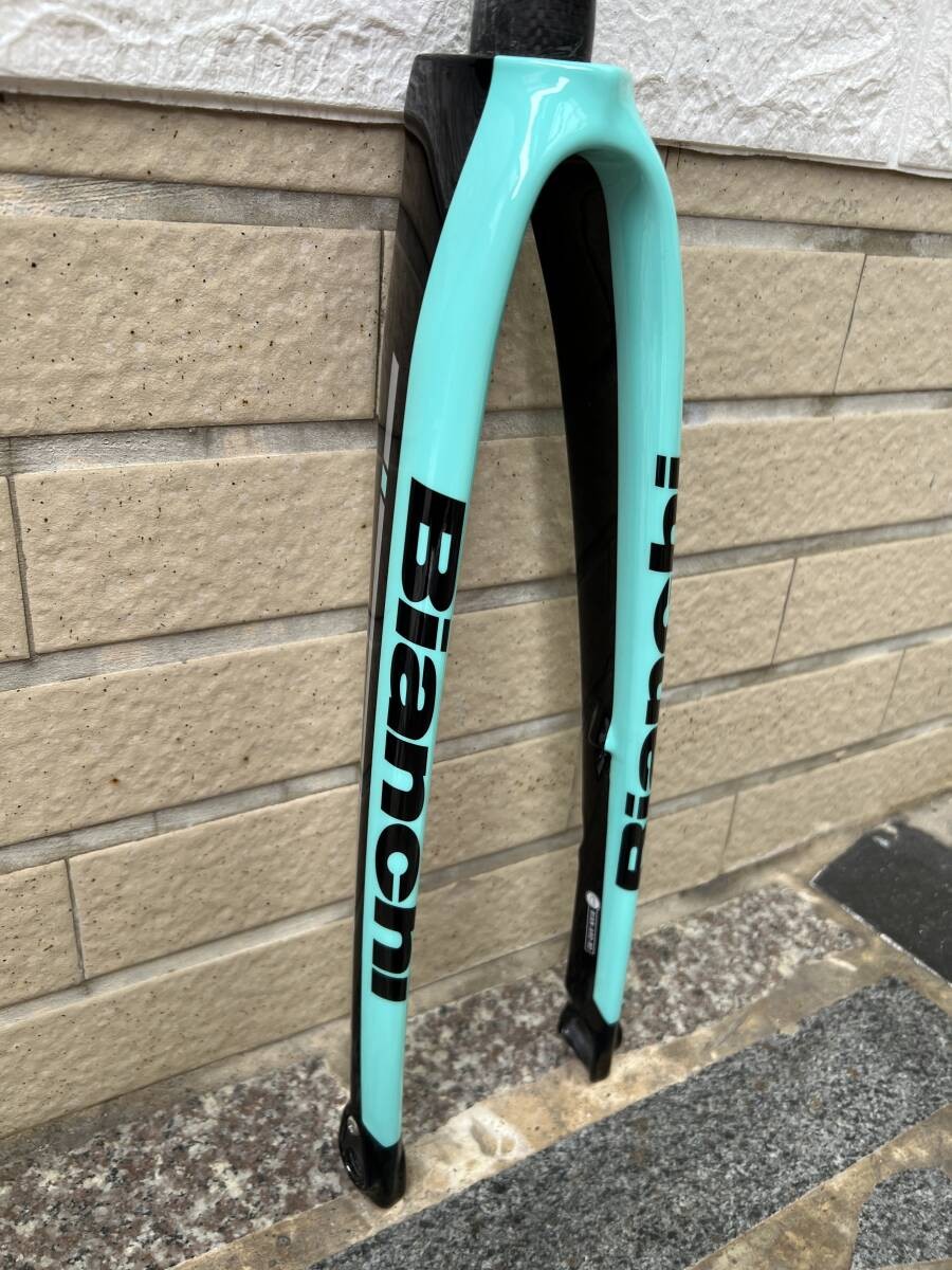 Bianchi Aria Disc Full Carbon Fork 700c 1-1/8 to 1-1/4 Tapered 12x100mm Gloss