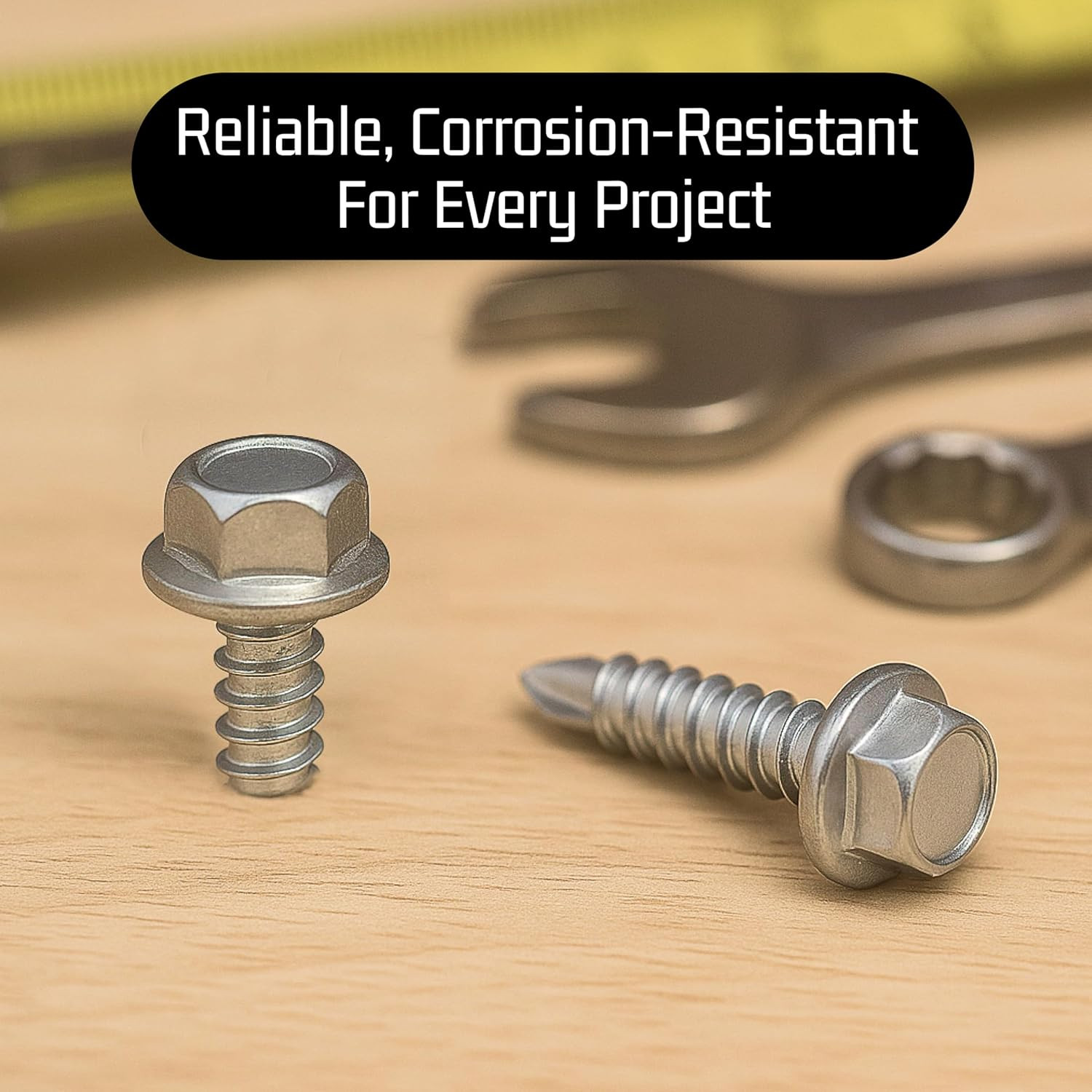 #10 X 1-1/2-Inch Stainless Steel TEK Screws – Pack of 100 Self Tapping Screws –
