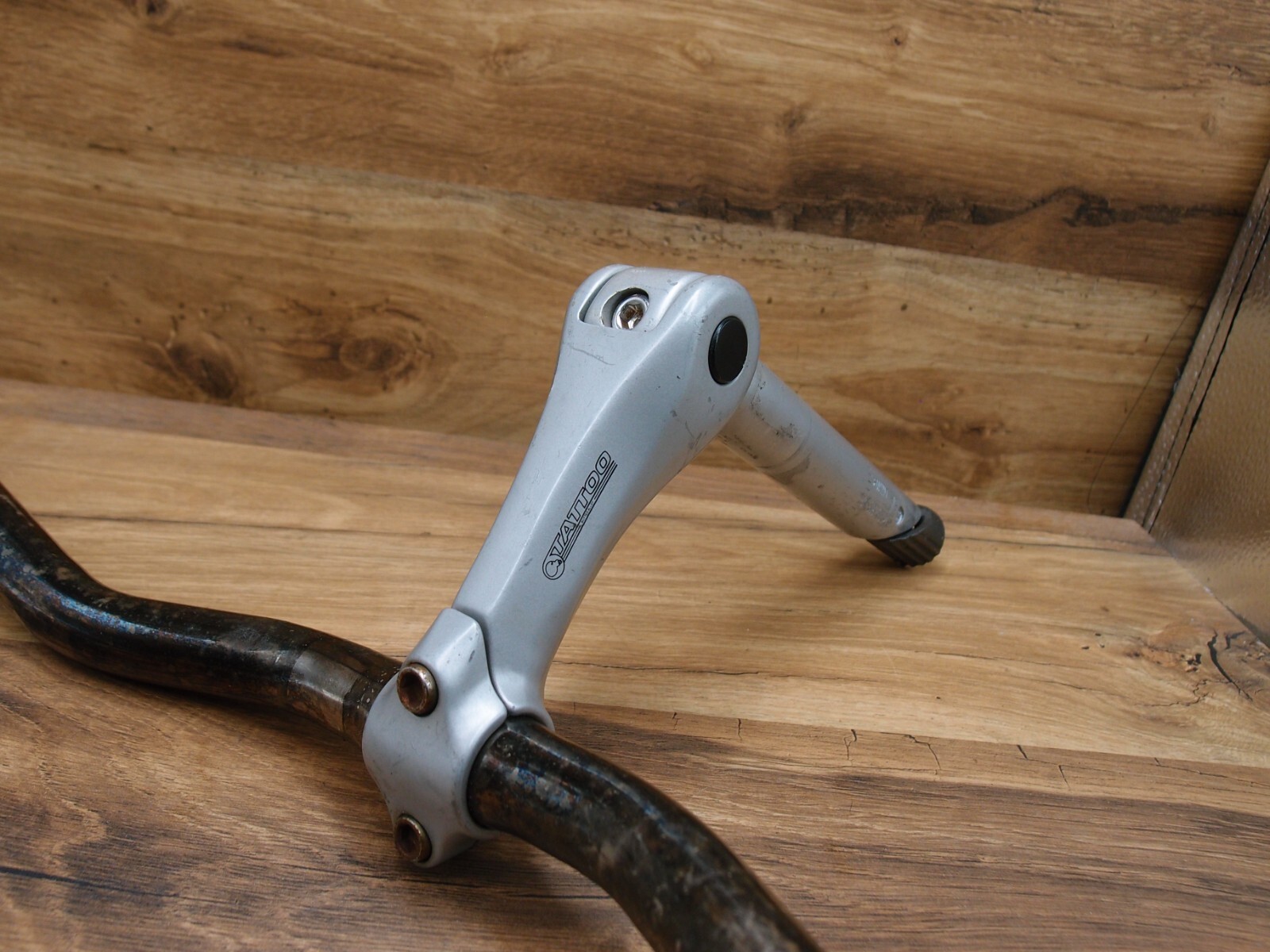 1998 steel riser handlebar Schauff + adjustable quill stem Tattoo Kalloy 25.4 mm