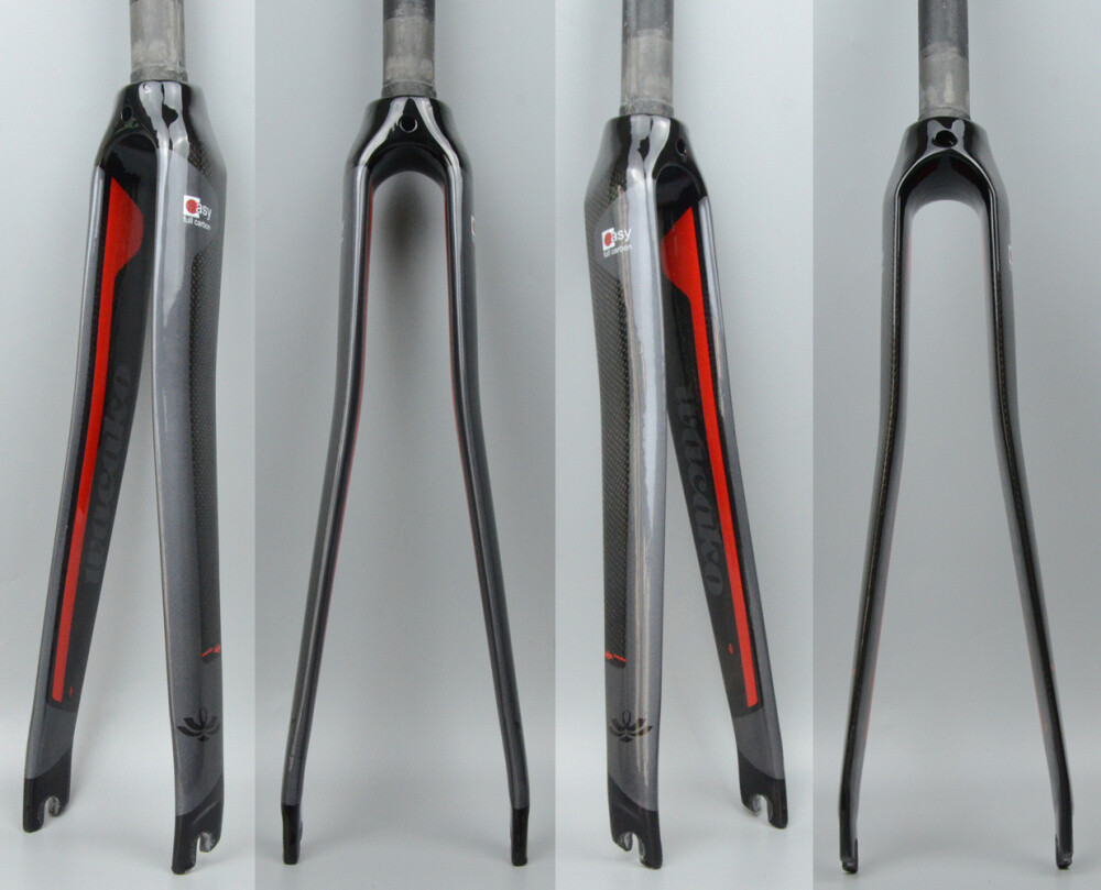 700C Rigid Cycling Forks Full Carbon Fiber Road Bicycle Fork Rim Brake 1-1/8 in