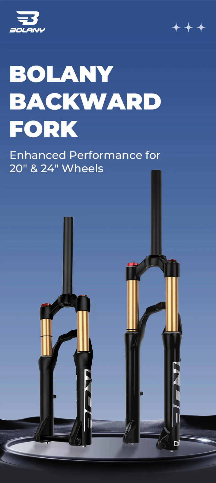 MTB Suspension Fork 20/24Inch Manual/Remote Lockout Air Oil Fork 100mm Travel