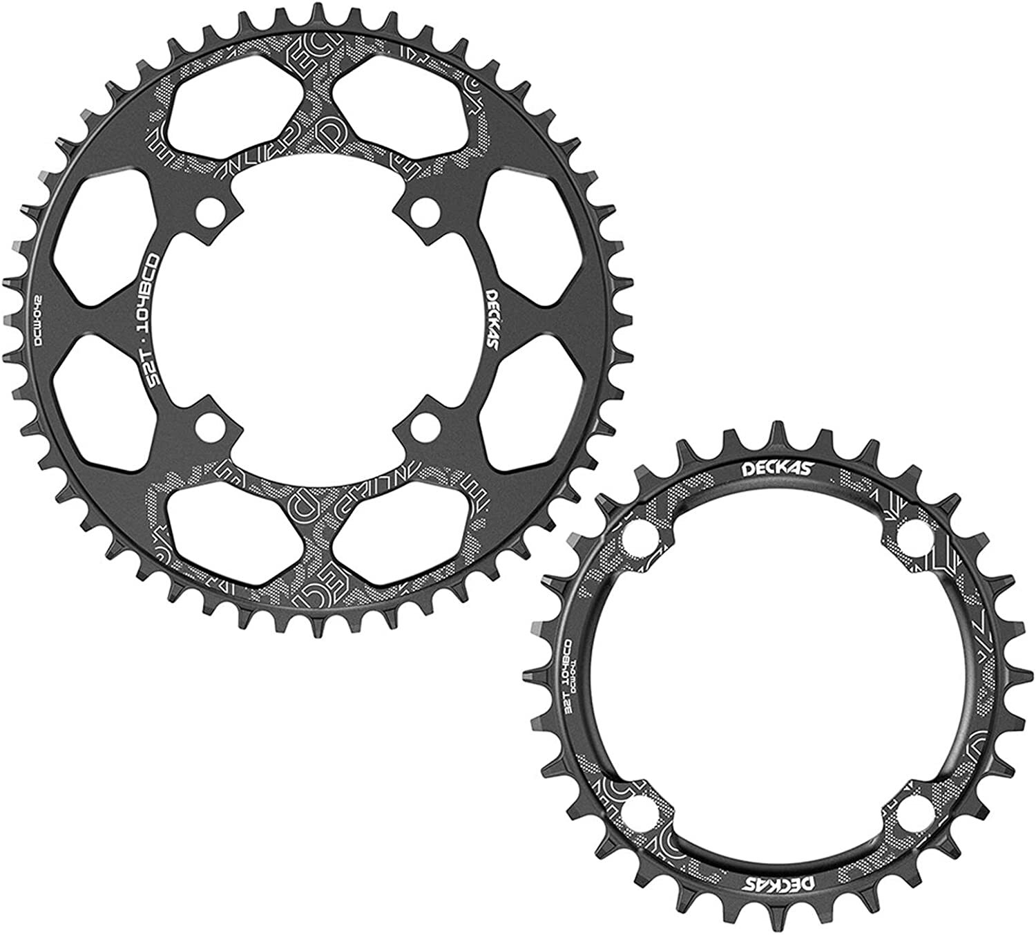 DECKAS 104BCD Narrow Wide 1X Chainring 32-52T Round/Oval CNC Black for 7-12S MTB