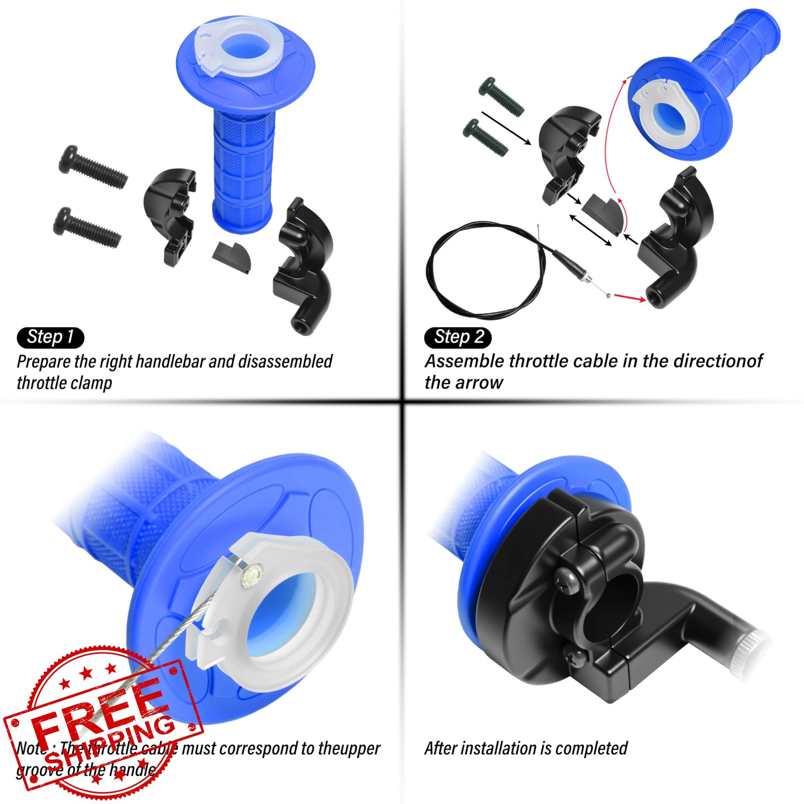 JXPANG Mini Bike Throttle Cable Kit Blue