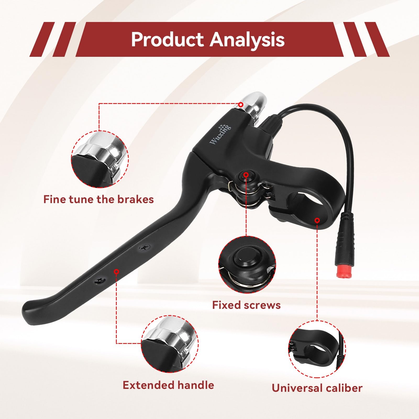 Waterproof 2 Wires Left & Right E-Bike Brake Lever, Electronic Brake Lever Ha…