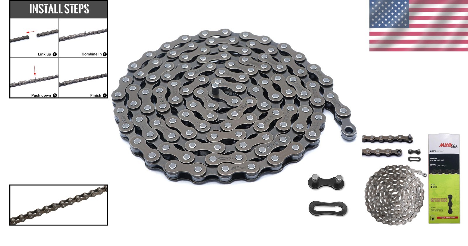 6/7/8-Speed Bike Chain – 1/2×3/32 Inch, High Strength & Smooth Shifting