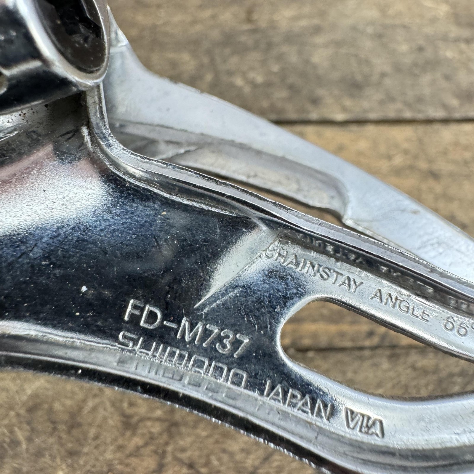Vintage Shimano Deore XT FD-M737 Front Derailleur 34.9 Mm Triple Bottom Pull
