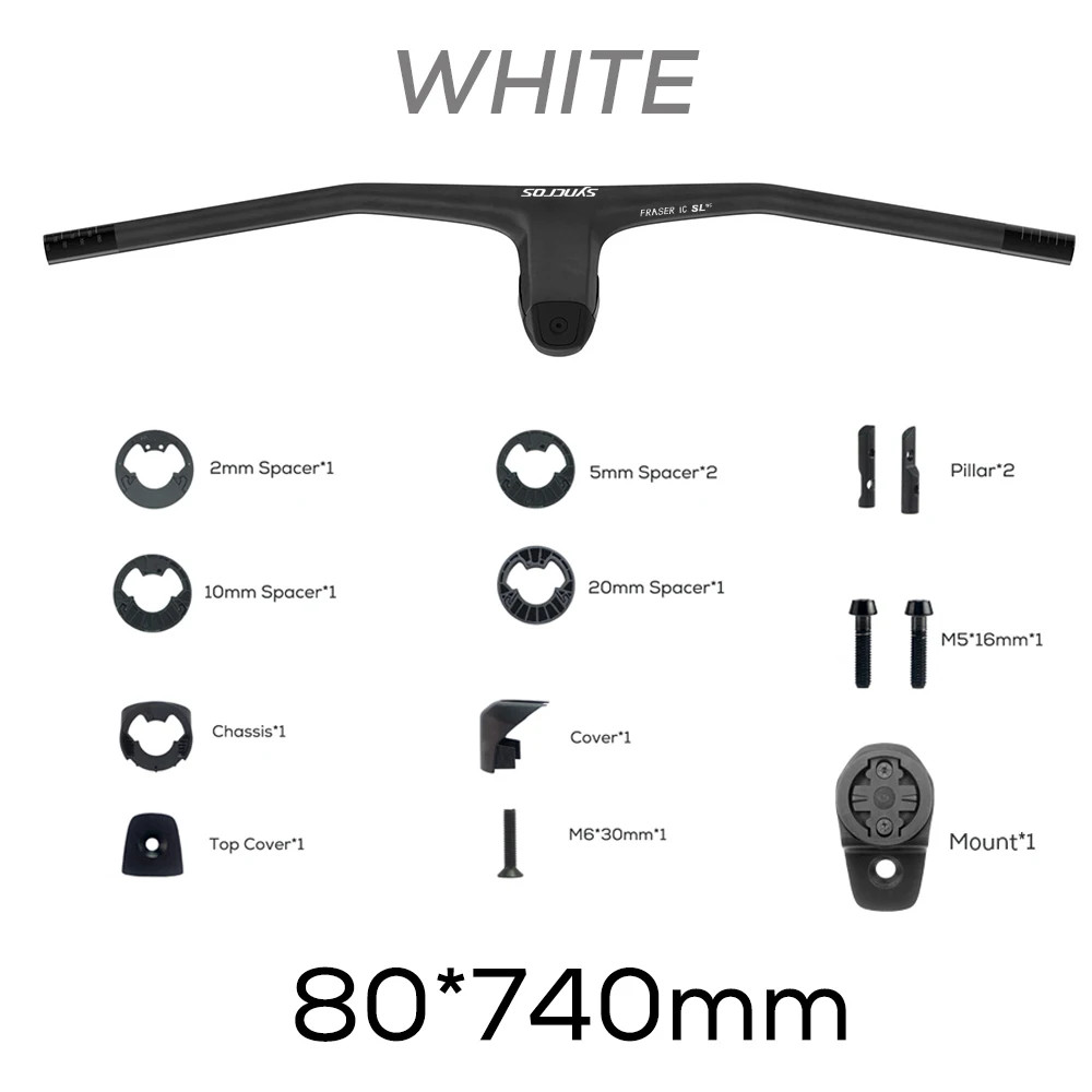 740MM -20° Degree Carbon Integrated Cockpit MTB Handlebar with Titanium Screws