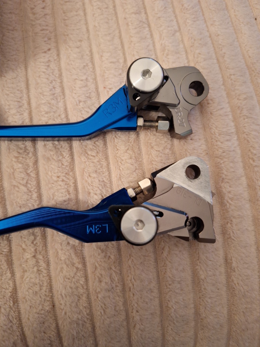 MZS Blue Dirt Bike Brake Clutch Levers Pivot Adjustable CNC DR217 DL319